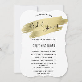 Convites Caligrafia Dourada Chá de panela de Traço