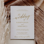 Convites Caligrafia Dourada elegante | Ivory O Casamento De<br><div class="desc">Este elegante marfim da caligrafia dourada, o casamento do convite é perfeito para um casamento outono. A design neutra apresenta uma carta minimalista decorada com a tipografia falsa de ouro romântica e caprichosa. Nota: Este design não apresenta folha de ouro real. É um gráfico de alta qualidade feito para se...</div>