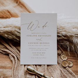 Convites Caligrafia Dourada Elegante Que Fazemos Casamento