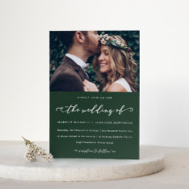 Convites Caligrafia e Foto do Casamento Verde Florestal