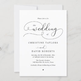 Convites Caligrafia Elegante, Casamento Casual