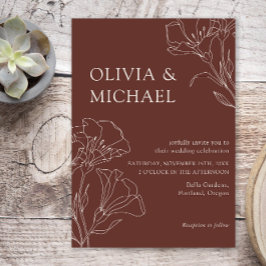 Convites Caligrafia Elegante Casamento Minimalista Simples