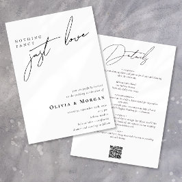 Convites Caligrafia Elegante Detalhes Modernos do Código QR