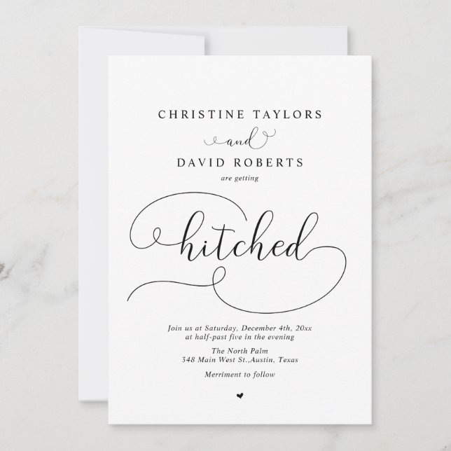 Convites Caligrafia Elegante, Enganando-Se (Frente)