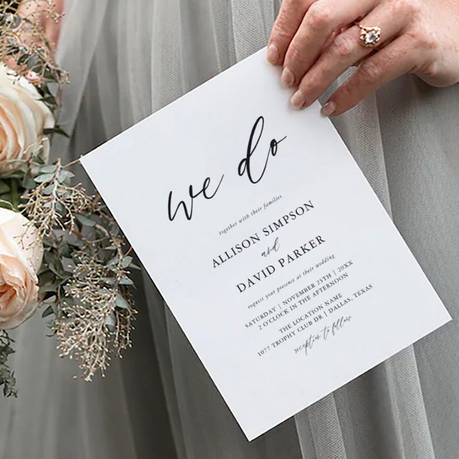 Convites Caligrafia Elegante Fazemos Casamento (Criador carregado)