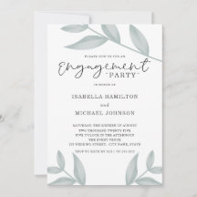 Caligrafia elegante Festa de noivado botânica