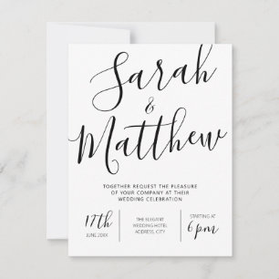 Convites Caligrafia Elegante Minimalista Moderna