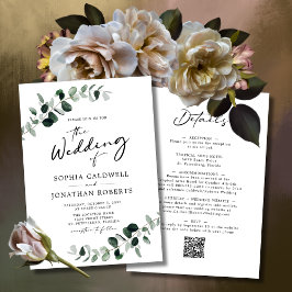 Convites Caligrafia Eucalyptus Tudo em Um Casamento de Códi