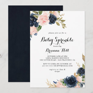 Convites Caligrafia Floral de Inverno Elegante