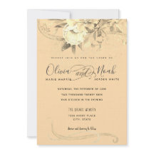 Caligrafia Floral de ouro Hora Aquarela