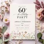 Convites Caligrafia Floral do Jardim 60º Aniversário<br><div class="desc">Celebre em estilo com um convite de 60 anos para a caligrafia floral do jardim, perfeito para um evento de marco. Com designs florais vibrantes e caligrafia elegante, este convite dá um tom caprichoso mas sofisticado para a sua celebração. O tema do jardim exuberante combina beleza natural com uma tipografia...</div>