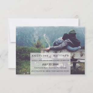 Convites  Caligrafia  Foto Desbotada De Casamento