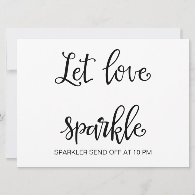 Convites Caligrafia | "Let Love Sparkle sign" Placa de casa (Frente)