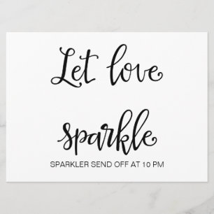 Convites Caligrafia   "Let Love Sparkle sign" Placa de casa