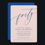 Convites CALIGRAFIA MINIMALISTA elegante 40º festa azul ros<br><div class="desc">por kat massard / WWW.SIMPLYSWEETPAPERIE.COM
Adoro o design,  mas gostaria de ver algumas alterações - outro esquema de cores,  produto,  adicionar uma foto ou adaptado para uma ocasião diferente - sem problemas,  basta entrar em contato comigo,  kat@simplysweetPAPERIE.com Estou feliz em ajudar!</div>