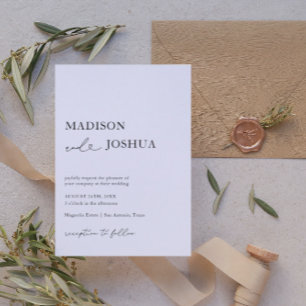 Convites Caligrafia Moderna Casamento Negro e Branco