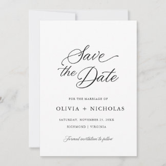 Convites Caligrafia Moderna Elegante Negra