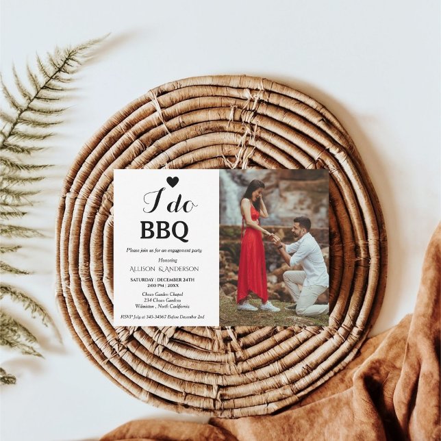 Convites Caligrafia moderna eu faço festa de noivado churra (Criador carregado)