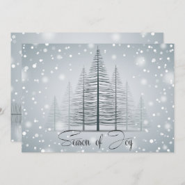 Convites Caligrafia Moderna Season of Joy Árvores de Invern