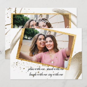 Convites Caligrafia moderna será minha dama de honra Convit