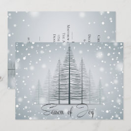 Convites Caligrafia Moderna Temporada de Alegria Árvores de