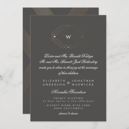 Convites Caligrafia Monograma Formal Carvões