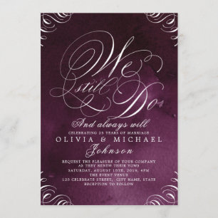 Convites Caligrafia moody plum vintage NÓS AINDA FAZEMOS