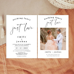 Convites Caligrafia Negra Nada de Rico Apenas Adoro Casamen