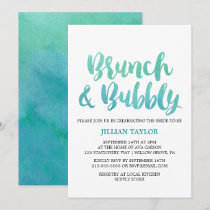 Convites Caligrafia por Aquarela Destino Brunch e Bubble