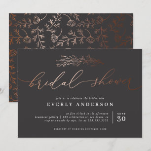 Convites Caligrafia por cobre   Chá de panela Elegante