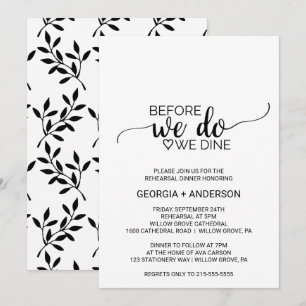 Convites Caligrafia preta antes que nós nós jantarmos o