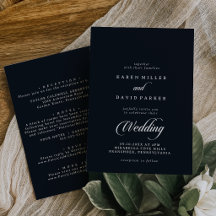 Caligrafia Preto Branco Frente e Costas Casamento