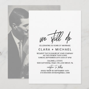 Convites Caligrafia  Renovação de Vow de Backup de Fotos