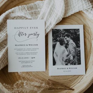Convites Caligrafia romântica Feliz para sempre após festa