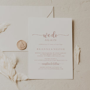 Convites Caligrafia rosa Dourada Votamos Renovação