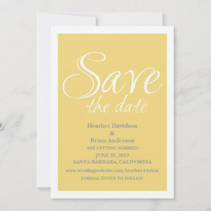Convites Caligrafia Salve a data Convidado, Amarelo