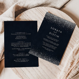 Convites Caligrafia Silver Confetti