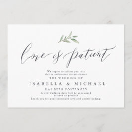 Convites Caligrafia simples adiação de casamento verde