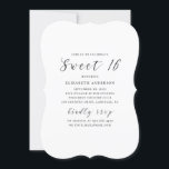 Convites Caligrafia simples branca e branca, doce 16<br><div class="desc">Caligrafia branca e negra Convite para 16 anos. Entre em contato comigo se precisar de itens adicionais.</div>