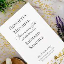 Caligrafia Simples Casamento Preto e Branco