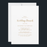 Convites Caligrafia Simples | Dourado Wedch Brunch<br><div class="desc">Esta simples caligrafia | o convite de brunch de casamento dourado é perfeito para um brunch de casamento elegante. O clássico design apresenta ouro rústico e tipografia branca com um toque moderno minimalista.</div>