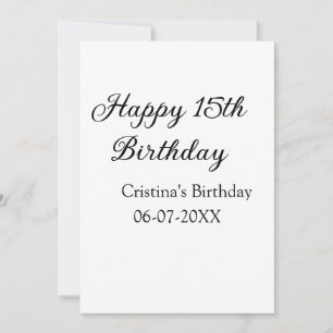 Convites caligrafia simples e feliz aniversário de 15