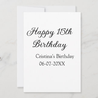 Convites caligrafia simples e feliz aniversário de 15