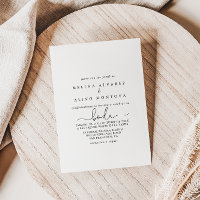 Caligrafia Simples Elegante Invita Casamento Espan