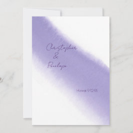 Convites Caligrafia Simples Mola d'água Roxa Salvar a Data