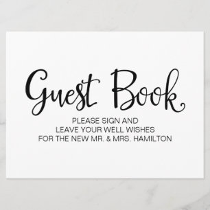 Convites Caligrafia Simples Placa de casamento de "Livro