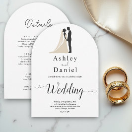 Convites Caligrafia Simples Preta e Branca Casamento Românt