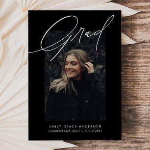 Convites Caligrafia Simples Três Graduação Fotográfica