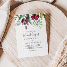 Convites Caligrafia Tropical Colorida Floral O Casamento De