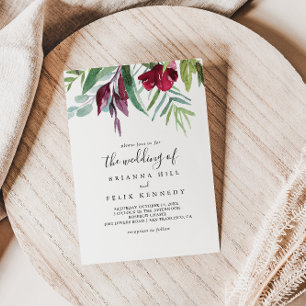 Convites Caligrafia Tropical Colorida Floral O Casamento De